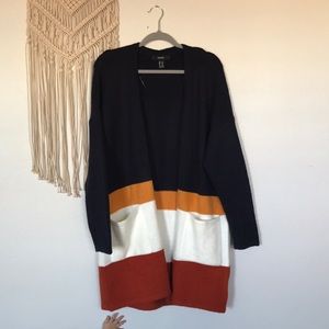 Forever 21 color block open sweater